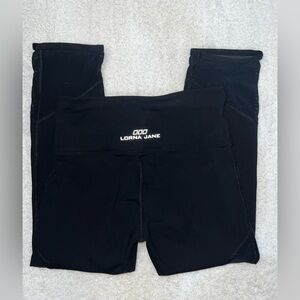 Lorna Jane Feel The Heat Black Mesh Panel Cropped 7/8 Leggings / Size X-Small